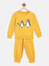 Girls Yellow Black Printed T-Shirt With Pyjamas